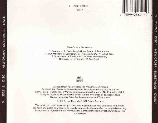 New Order : Substance (2xCD, Comp, Sta)