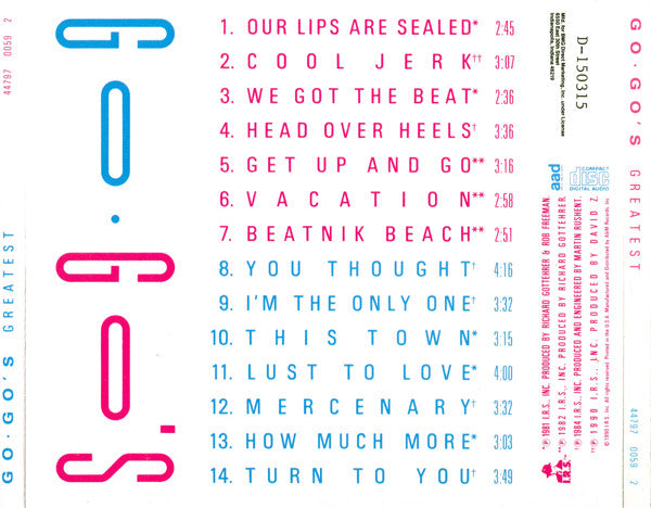 Go • Go's* : Greatest (CD, Comp, Club)