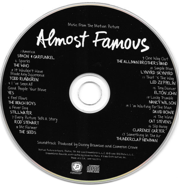 Various : Almost Famous (Music From The Motion Picture) (CD, Comp)