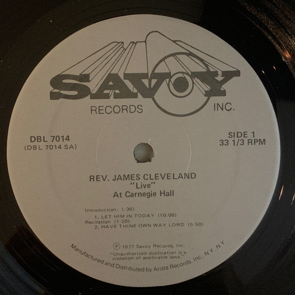 James Cleveland* : "Live" At Carnegie Hall (2xLP, Album)