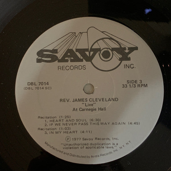 James Cleveland* : "Live" At Carnegie Hall (2xLP, Album)