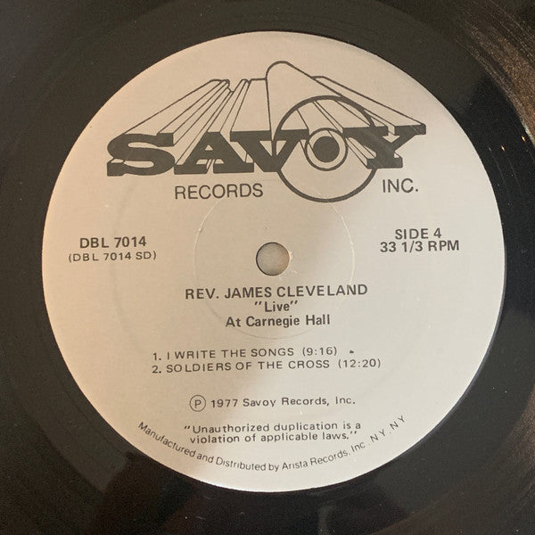 James Cleveland* : "Live" At Carnegie Hall (2xLP, Album)