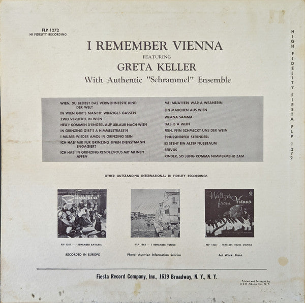 Greta Keller : I Remember Vienna (LP, Comp)
