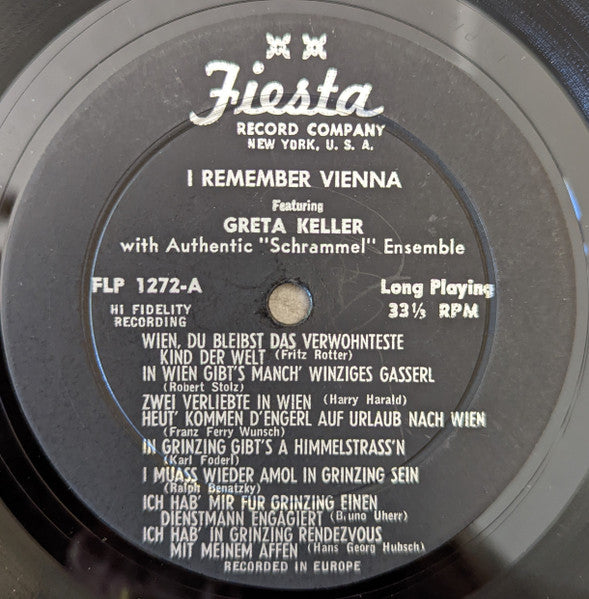 Greta Keller : I Remember Vienna (LP, Comp)