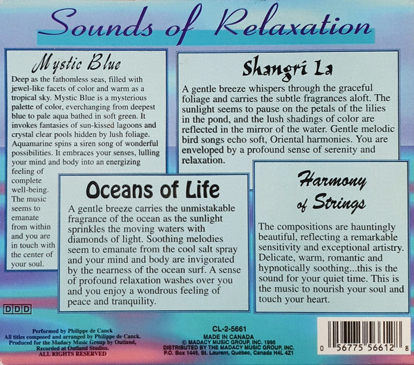 Philippe de Canck : Sounds Of Relaxation (4xCD, Album + Box)