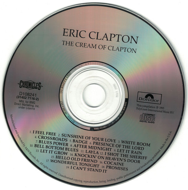 Eric Clapton : The Cream Of Clapton (CD, Comp, Club, RM, DAD)
