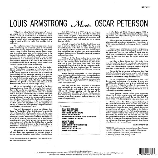 Louis Armstrong, Oscar Peterson : Louis Armstrong Meets Oscar Peterson (LP, Album, RE, RM, 180)