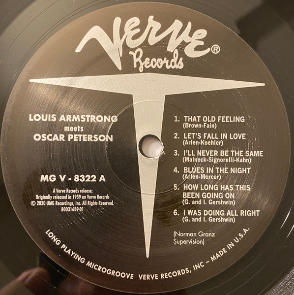 Louis Armstrong, Oscar Peterson : Louis Armstrong Meets Oscar Peterson (LP, Album, RE, RM, 180)
