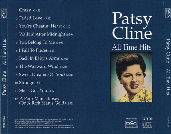 Patsy Cline : All Time Hits (CD, Comp)