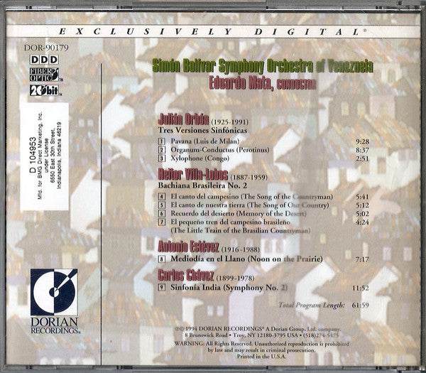 Orbon*, Villa-Lobos*, Estévez*, Chávez*, Simón Bolívar Symphony Orchestra Of Venezuela, Eduardo Mata : Orbon, Villa-Lobos, Estevez, Chavez (CD, Club)