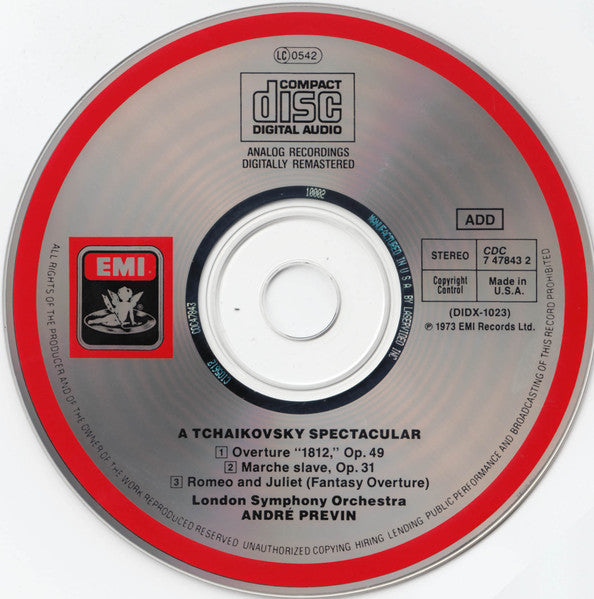 London Symphony Orchestra Conducted By André Previn : A Tchaikovsky Spectacular (CD)