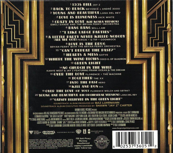 Various : Music From Baz Luhrmann's Film The Great Gatsby (Deluxe Edition) (CD, Comp, Tar)