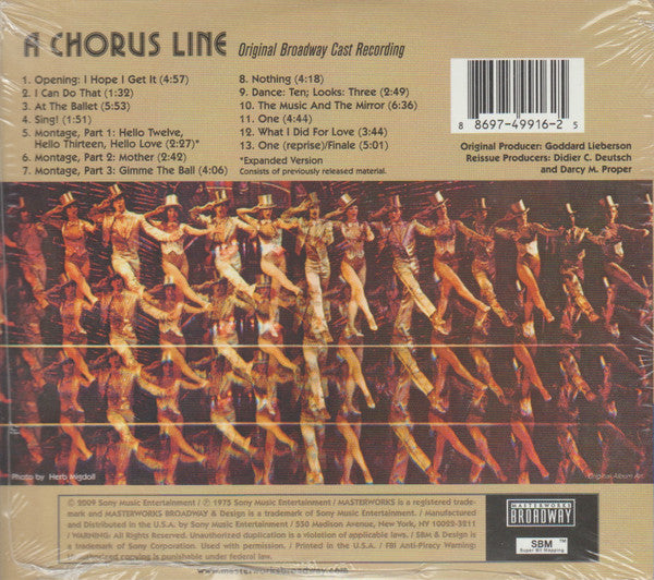 Various : A Chorus Line - Original Broadway Cast Recording (CD, RE, RM)