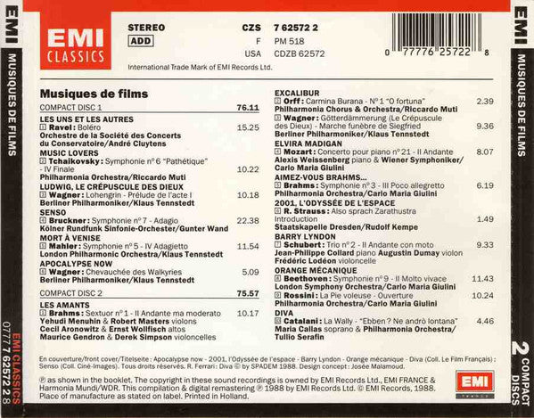 Various : Musiques De Films (2xCD, Comp)