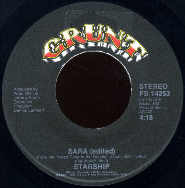 Starship (2) : Sara (7", Single)
