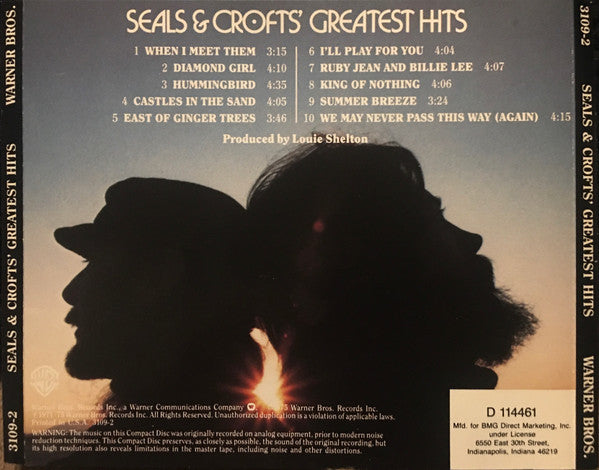 Seals & Crofts : Seals & Crofts' Greatest Hits (CD, Comp, Club, RE, BMG)