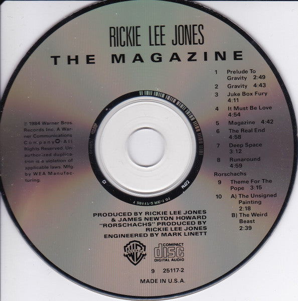Rickie Lee Jones : The Magazine (CD, Album, RE, RP, Cin)