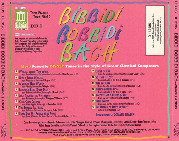 Various : Bibbidi Bobbidi Bach (CD, Comp, Club)