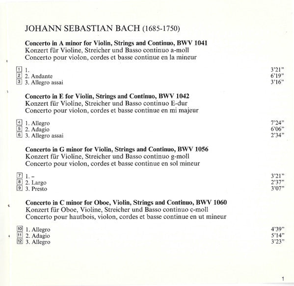 Bach*, Viktoria Mullova, François Leleux* : Violin Concertos (CD)