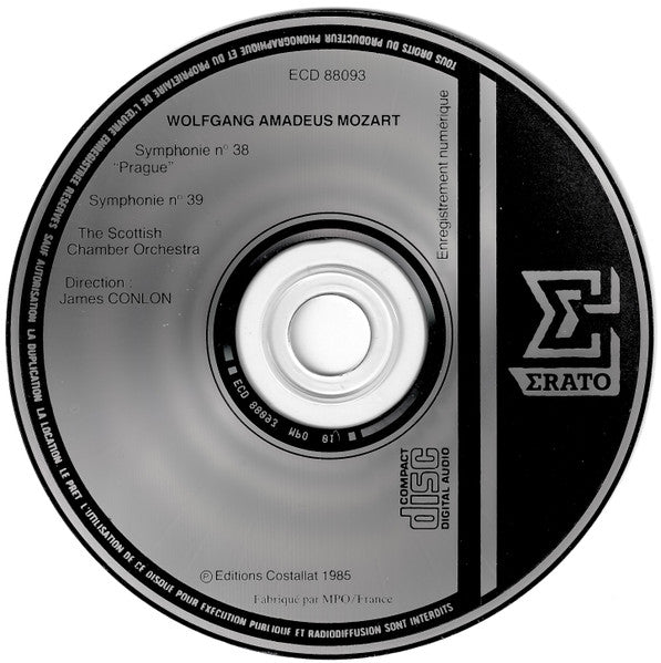 Mozart*, The Scottish Chamber Orchestra*, James Conlon : Symphonie N˚ 38 "Prague" KV504 / Symphonie N˚ 39 KV543 (CD, Album)