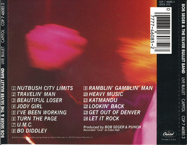 Bob Seger & The Silver Bullet Band* : Live Bullet (CD, Album, RE)