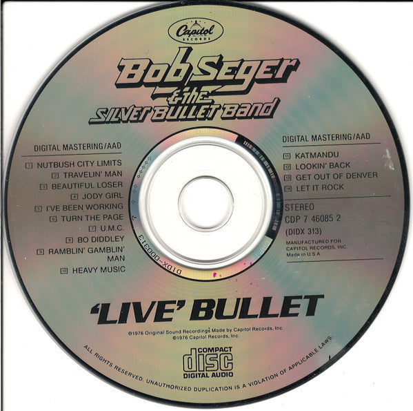 Bob Seger & The Silver Bullet Band* : Live Bullet (CD, Album, RE)