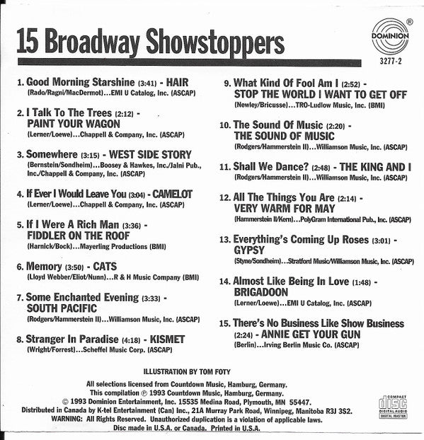 The Starsound Orchestra : 15 Broadway Showstoppers - 3 (CD, Album)