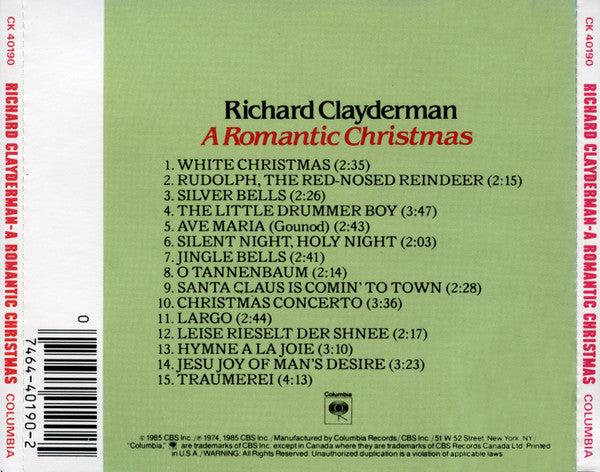 Richard Clayderman : A Romantic Christmas (CD, Album)