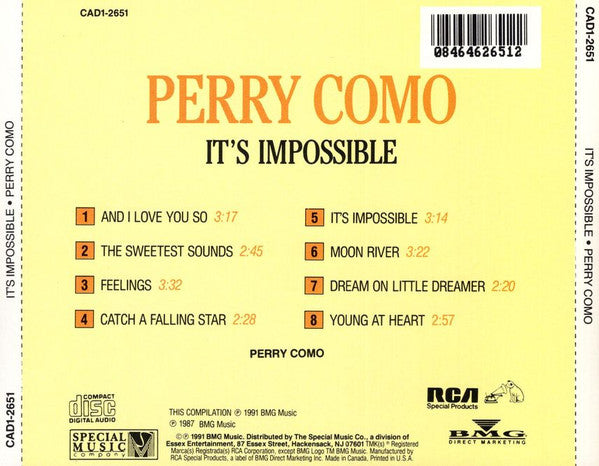 Perry Como : It's Impossible (CD, Comp)