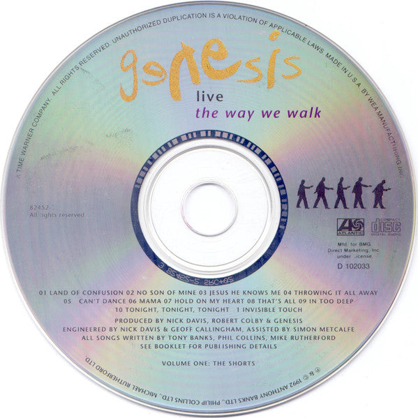 Genesis : Live / The Way We Walk (Volume One: The Shorts) (CD, Album, Club, SRC)