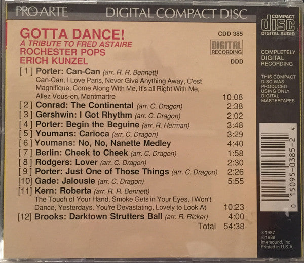 Erich Kunzel, Eastman-Rochester Orchestra : Gotta Dance - A Tribute To Fred Astaire (CD, Album)