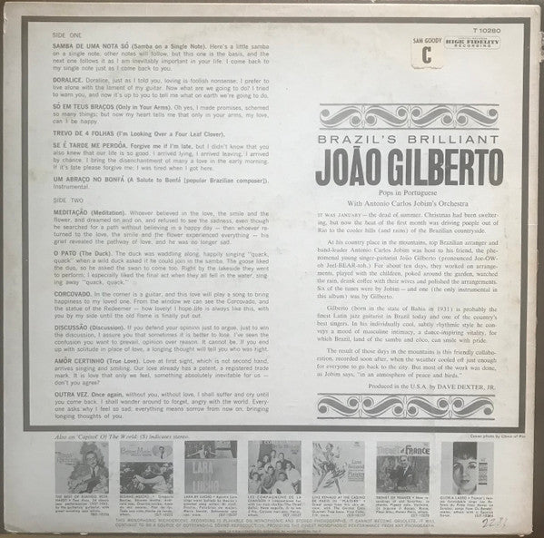 João Gilberto : Brazil’s Brilliant  (LP, Album, Mono, Scr)