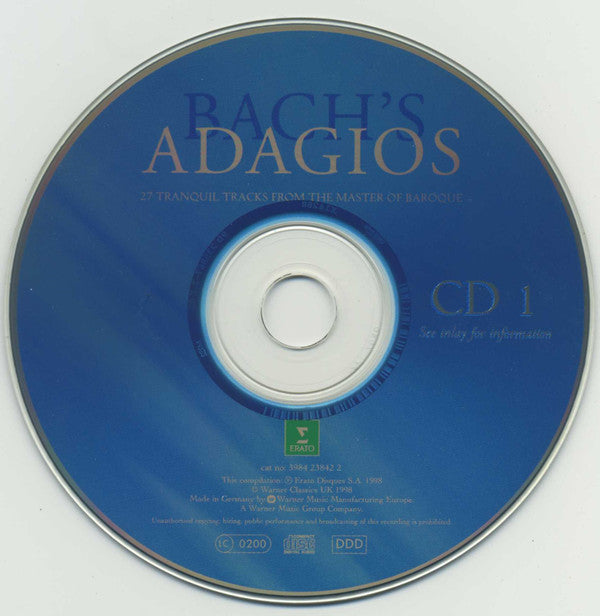 Bach* : Bach's Adagios (27 Tranquil Tracks From The Master Of Baroque) (2xCD, Comp, Club)