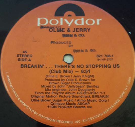 Ollie & Jerry* : Breakin'... There's No Stopping Us (12", 5)