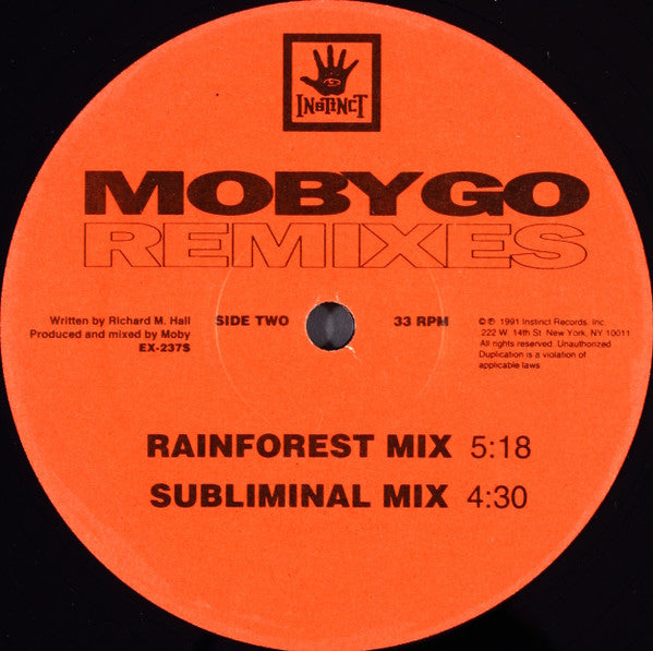 Moby : Go (Remixes) (12", Single, Pic)