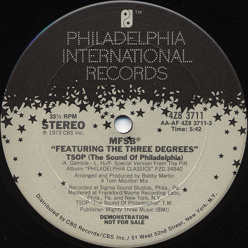 MFSB : TSOP (The Sound Of Philadelphia) / Love Is The Message (12", Promo)