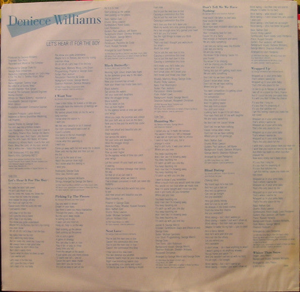 Deniece Williams : Let's Hear It For The Boy (LP, Album, Pit)