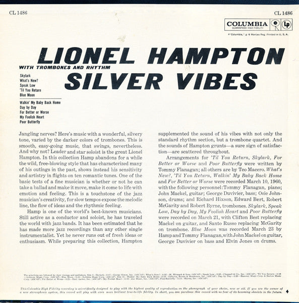 Lionel Hampton : Silver Vibes (With Trombones And Rhythm) (LP, Album, Mono)