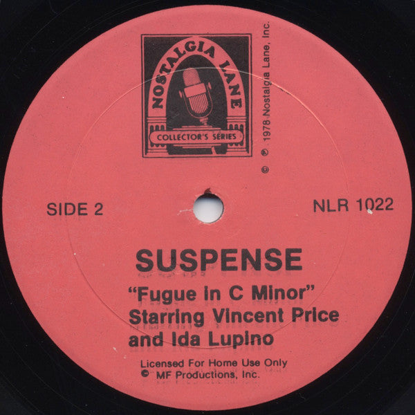 Robert Taylor (11) / Vincent Price (2) And Ida Lupino : Suspense (Original Radio Broadcast) (LP)
