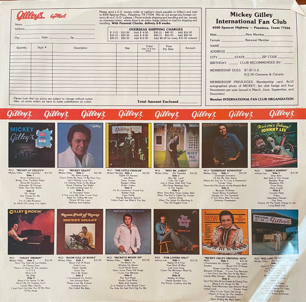 Mickey Gilley : Biggest Hits (LP, Comp, Pit)