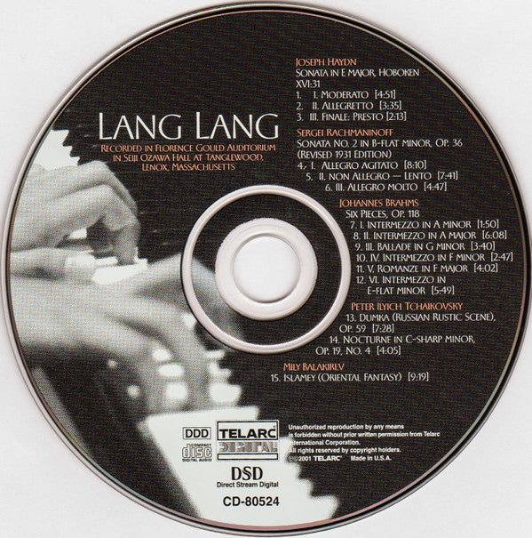 Lang Lang : Recorded Live At Seiji Ozawa Hall, Tanglewood (CD)