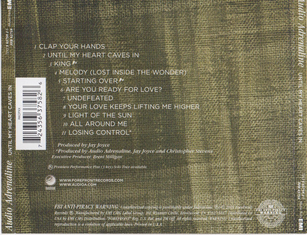 Audio Adrenaline : Until My Heart Caves In (CD, Album)