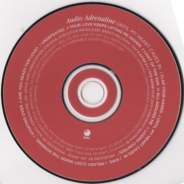Audio Adrenaline : Until My Heart Caves In (CD, Album)