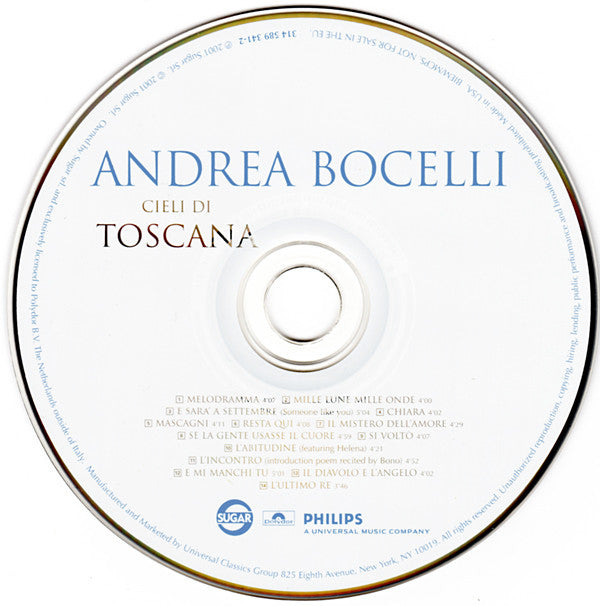 Andrea Bocelli : Cieli Di Toscana (CD, Album)