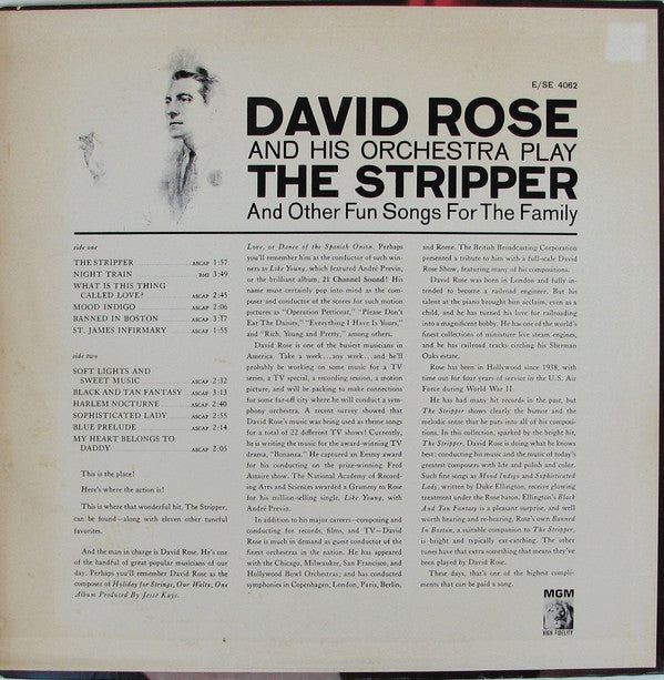 David Rose And His Orchestra* : The Stripper And Other Fun Songs For The Family (LP, Album)