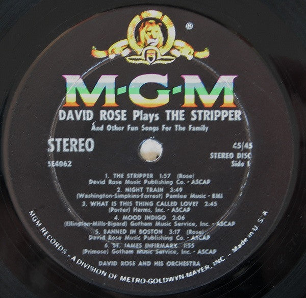 David Rose And His Orchestra* : The Stripper And Other Fun Songs For The Family (LP, Album)