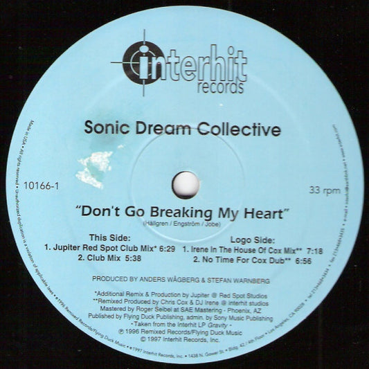 Sonic Dream Collective : Don't Go Breaking My Heart (12")