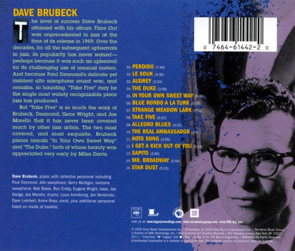 Dave Brubeck : Ken Burns Jazz (The Definitive Dave Brubeck) (CD, Comp)