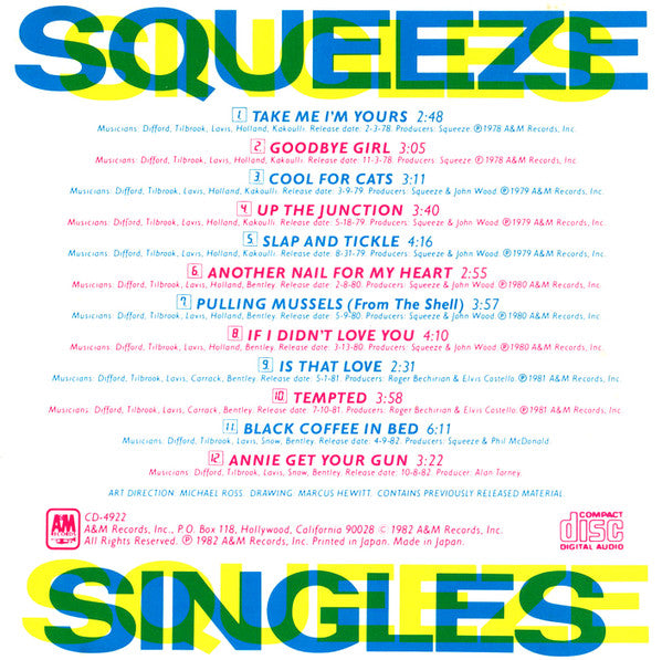Squeeze (2) : Singles - 45's And Under (CD, Comp, RE, Den)