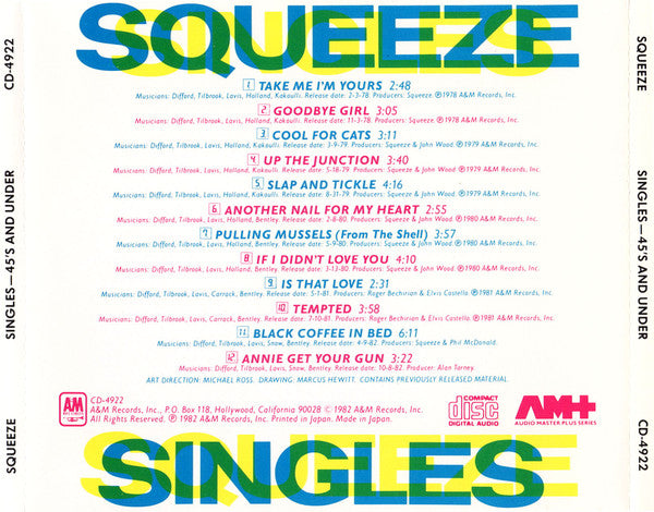 Squeeze (2) : Singles - 45's And Under (CD, Comp, RE, Den)